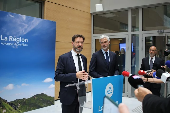 Fabrice Pannekoucke et Laurent Wauquiez, le 5 septembre 2024. - © Moran Kerinec / Reporterre